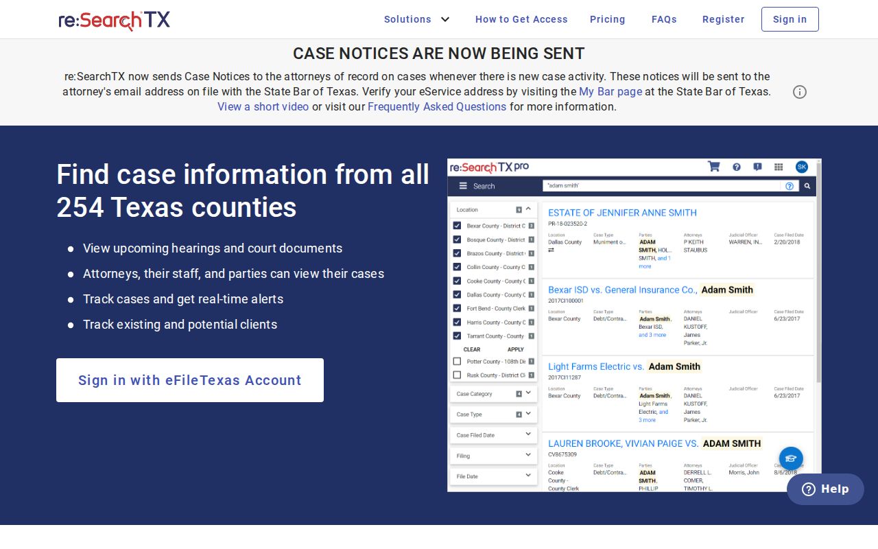 Bailey County case search reSearchTX portal