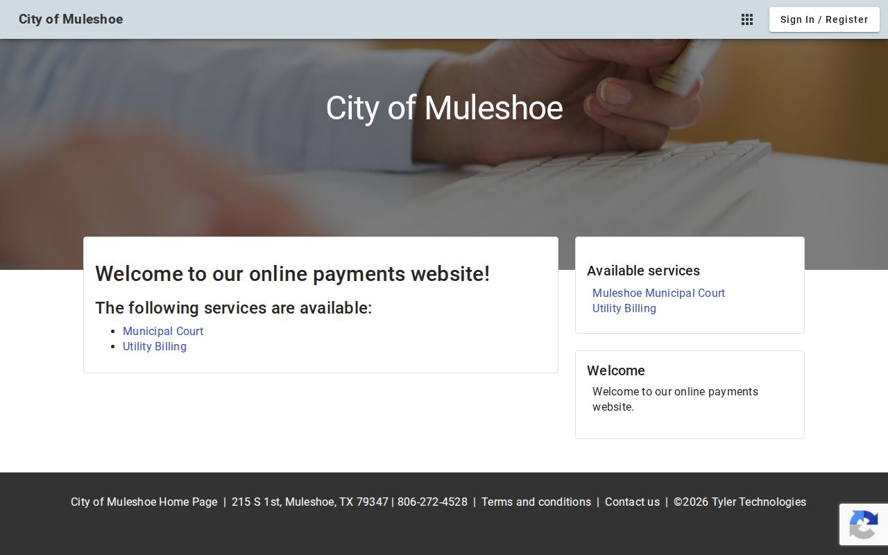Muleshoe MunicipalOnlinePayments court and service portal